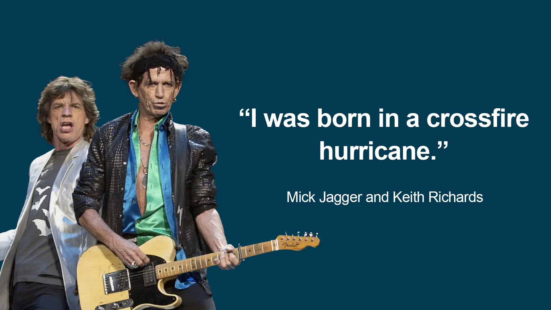 A picture of keith richards and mick jagger.