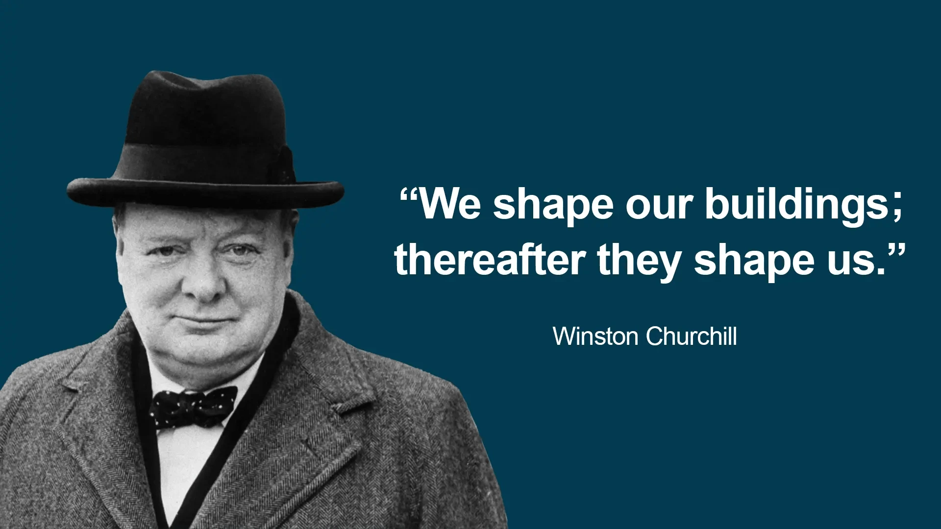 A picture of winston churchill with a quote.