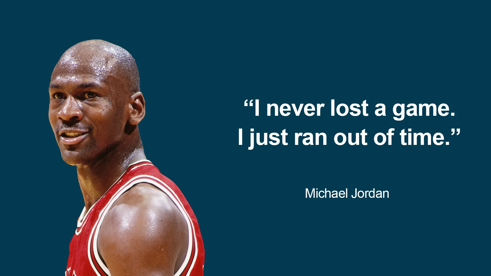 A quote by michael jordan on the side of a blue background.