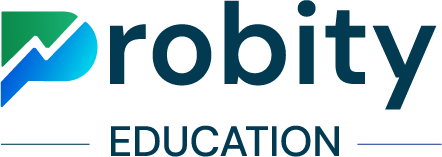 A black and blue logo for rob 's education
