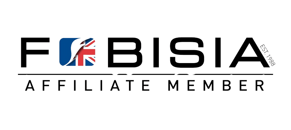 A british affiliate member logo with the british flag.
