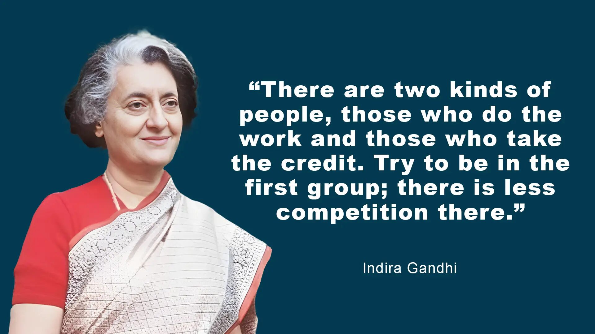 Indira gandhi quote on a blue background
